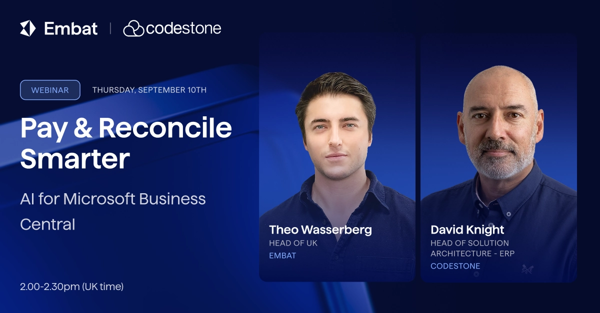 ay and Reconcile Smarter: AI for Microsoft Business Central. Webinar by Embat